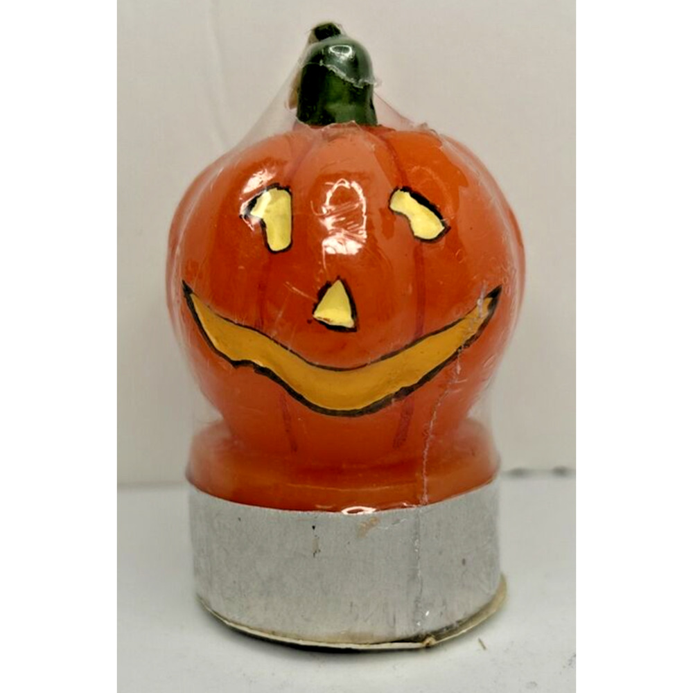 Vintage‎ Halloween Jack-O-Lantern Tealight Candle New in Packaging 2.5" SKU H507